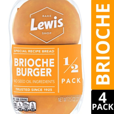 Lewis Bake Shop 1/2 Pack Brioche Burger Bun - 7.5 Oz - Image 2