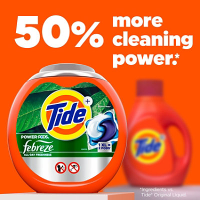 Tide Power Pods Plus Febreze Odor Eliminators Lasting Freshness, Botanical Rain - 25 Ct - 25 CT - Image 7