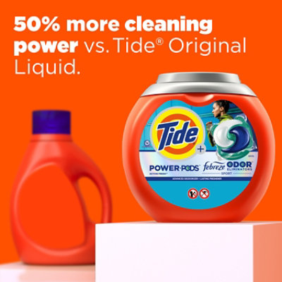 Tide Power Pods Plus Febreze Odor Eliminators Sport, Active Fresh - 25 Ct. - 25 CT - Image 2