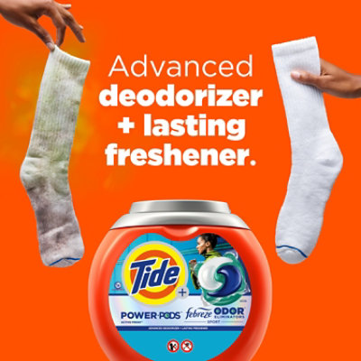 Tide Power Pods Plus Febreze Odor Eliminators Sport, Active Fresh - 25 Ct. - 25 CT - Image 5