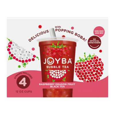 Joyba Raspberry Dragonfruit Black Bubble Tea Pack - 12 Fl. Oz. - Image 1