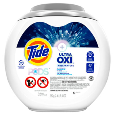 Tide Pods Laundry Detergent Plus Ultra Oxi, Free - 32 Ct - 32 CT - Image 1