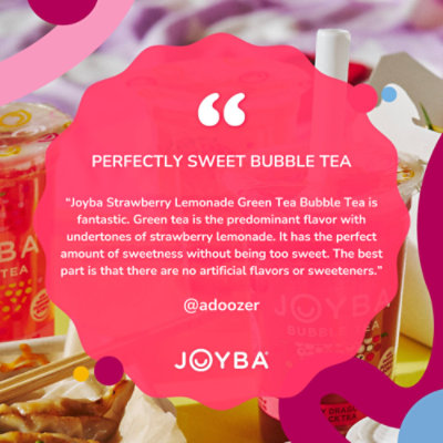 Joyba Strawberry Lemonade Green Bubble Tea Pack - 12 Fl. Oz - Image 4