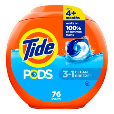 Tide Pods 3 In 1 Clean Breeze - 76 CT - Image 1