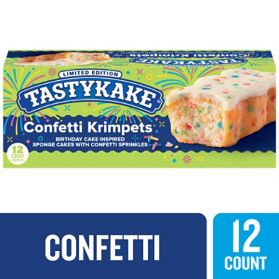 Tastykake Confetti Krimpets Birthday Cake Inspired Snack Sponge Cakes - 6-2 Count - Image 1