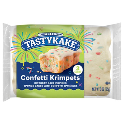 Tastykake Confetti Krimpets Birthday Cake Inspired Snack Sponge Cakes - 3 Count - Image 3