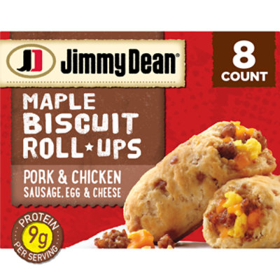 Jimmy Dean Maple Biscuit Roll Ups, Sausage Egg And Cheese, 2 Count Frozen - 12.8 OZ - Image 1