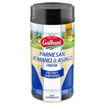 Galbani Parmesan, Romano, Asiago Freshly Shredded Shaker, 7 Oz - 7 OZ - Image 3