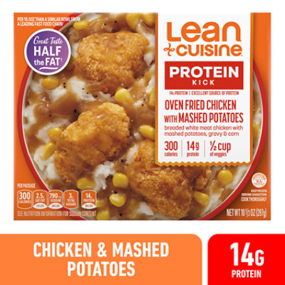 LEAN CUISINE Protein Kick Oven Fried Chicken And Mashed Potatoes Frozen Entree Box - 10.5 Oz - Image 1