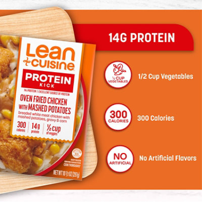 LEAN CUISINE Protein Kick Oven Fried Chicken And Mashed Potatoes Frozen Entree Box - 10.5 Oz - Image 2