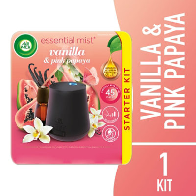 Air Wick Essential Mist Starter Kit Vanilla Pink Papaya 0.67 FZ andronicos