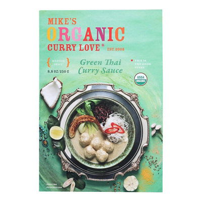 Mikes Organic Curry Love - Organic Curry Simmer Sauce - Green Thai - 8.8 fl oz (Pack of 6) - Image 1