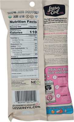 Lesser Evil Popcorn Bag Himalayan Pink Salt Organic - 0.88 OZ - Image 6