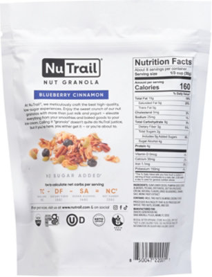 Nutrail Granola Kt Bluebrry Cinnamon - 8 OZ - Image 5
