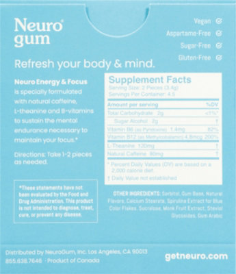 Neuro Gum Energy Focus Peppermint - 9 CT - Image 5