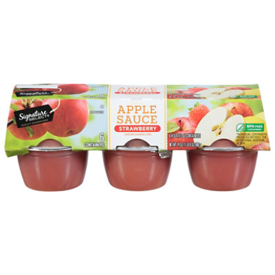 Signature SELECT Apple Sauce Strawberry 6-4 Ounce - 6-4 OZ - Image 3