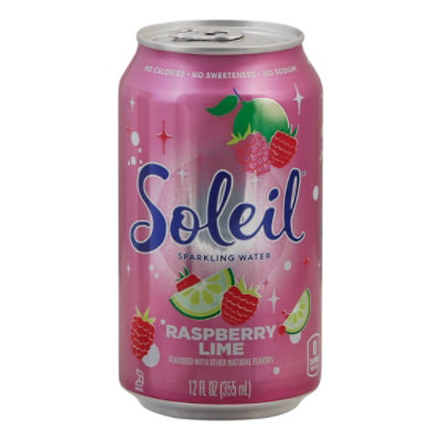 Soleil Sparkling Water Raspberry Lime - 8-12 Fl. Oz. - Image 3