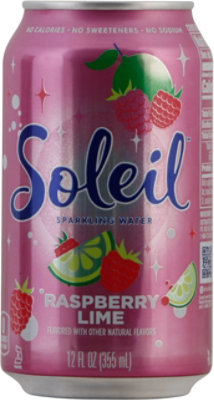 Soleil Sparkling Water Raspberry Lime - 8-12 Fl. Oz. - Image 5