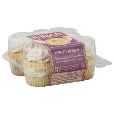 Confetti Birthday Cupcakes 4 Count - 10 OZ - Image 1