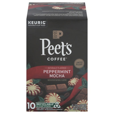 Peet s Coffee Peppermint Mocha Light Roast K cup Coffee Pods 10ct Cups 10 CT jewelosco