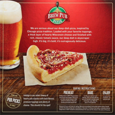 Brew Pub Chicago Style Deep Dish Sausage And Pepperoni Pizza 26.35 Oz - 26.35OZ - Image 6