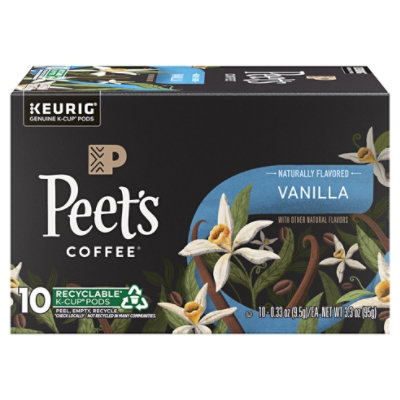 Peet s Coffee Vanilla Light Roast K cup Coffee Pods 10ct Cup 10 CT balduccis