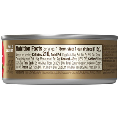 Genova Premium Yellowfin Tuna in Calabrian Chili Infused Olive Oil - 5 Oz - Image 7