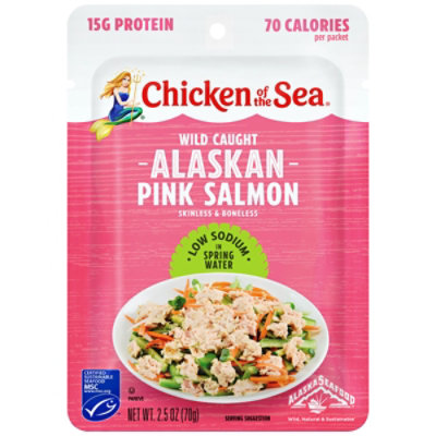 Chicken Of The Sea Wild Alaskan Skinless/boneless Pink Salmon Low Sodium Pouch 2.5 Ounces - 2.5 OZ - Image 1