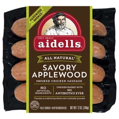 Aidells Savory Applewood Smoked Chicken Sausage 4ct 12 Oz 12 OZ jewelosco