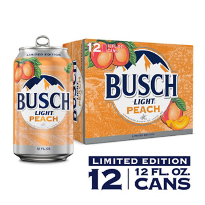 Busch Light Peach Lager Beer Cans - 12-12 Fl. Oz. - Image 1