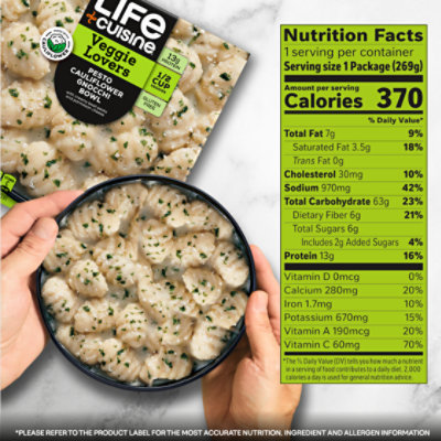 LIFE CUISINE Cauliflower Gnocchi Frozen Meal - 9.5oz - Image 5