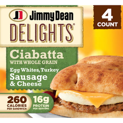Jimmy Dean Delights Turkey Sausage Egg White Cheese Ciabatta