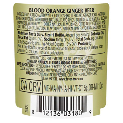 Fever Tree Blood Orange Ginger Beer 4-6.8fz - 4-6.8 FZ - Image 2
