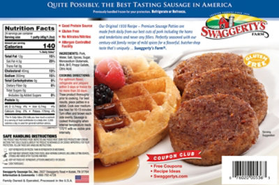 Swaggertys Farm Breakfast Mild Sausage Patties - 36 OZ - Image 7