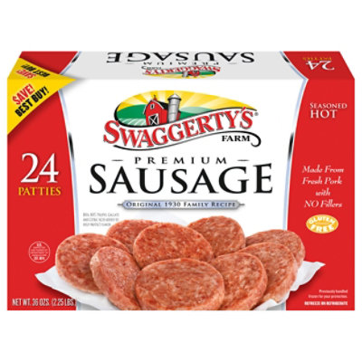 Swaggertys Farm Hot Sausage Patties 24 Count - 36 Oz - Image 3