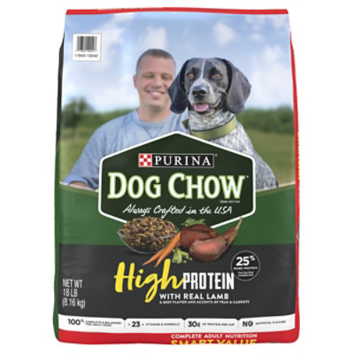 Purina Dog Chow High Protein With Real Lamb - 18 Lb - Image 1