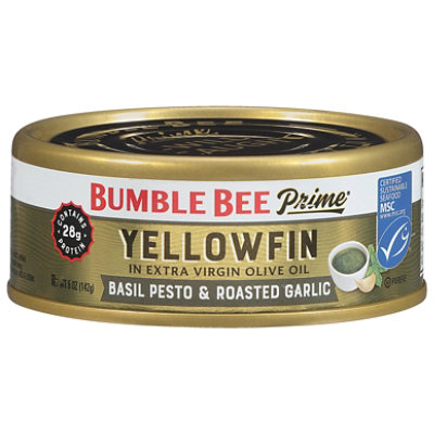 Bumble Bee Prime Msc Yellowfin Solid Light Tuna In Olive Oil Basil Pesto And Roasted Garlic 5oz Can - 5 OZ - Image 3