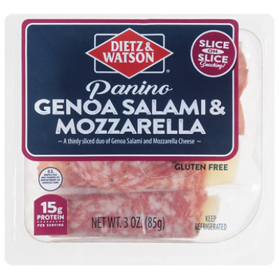 Dietz & Watson Genoa Salami & Mozzarella Cheese Panino Stick - 3 OZ - Image 2