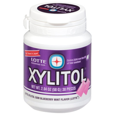 Lotte Xylitol Gum Blueberry Mint Bottle - 2.04 Oz - vons
