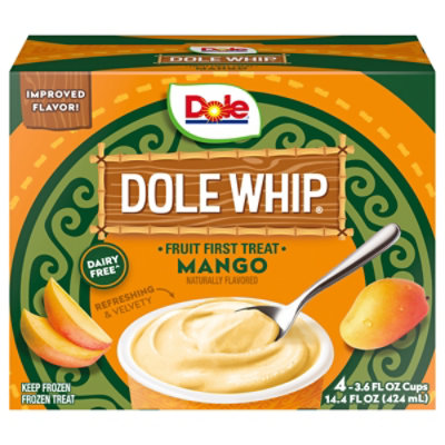 Dole Whip Mango Frozen Treat Cups 4-3.6 Fluid Ounces, 14.4 Fz - 4-3.6FZ