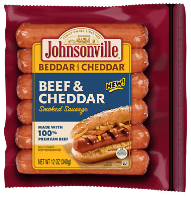 Johnsonville Smoked Beef Cheddar Bratwurst - 12 OZ - Image 1