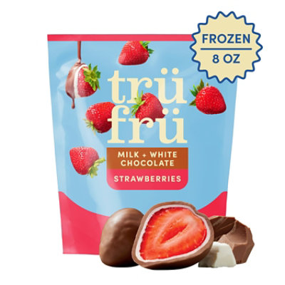 Tru Fru White and Milk Chocolate Natural Strawberries - 8 Oz