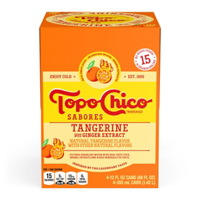 Topo Chico Sabores Tangerine Ginger 4-12fz - 4-12 FZ - Image 2