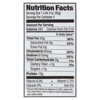 Holmes Smokehouse Original Sausage Links 12 Oz - 12 OZ - Image 3