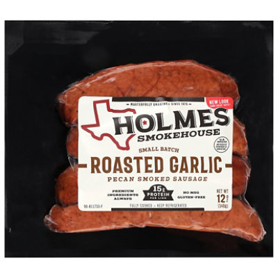 Holmes Smokehouse Pecan Smoked Garlic Sausage Links 12 Oz - 12 OZ - Image 1