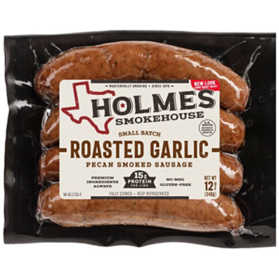 Holmes Smokehouse Pecan Smoked Garlic Sausage Links 12 Oz - 12 OZ - Image 2