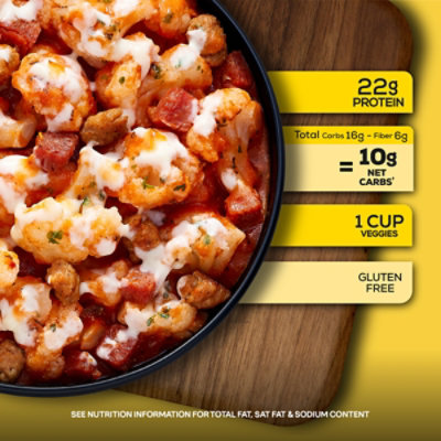 LIFE CUISINE Meat Lovers Cauliflower Pizza Frozen Meal Bowl - 10 Oz - Image 2