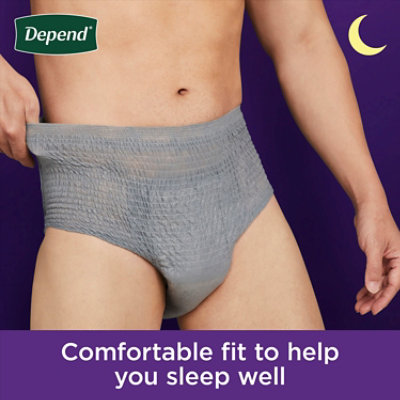 Depend Night Defense Adult Extra-Large Grey Absorbency Incontinence Underwear - 12 Count - Image 4