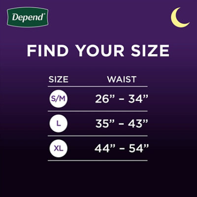 Depend Night Defense Adult Extra-Large Grey Absorbency Incontinence Underwear - 12 Count - Image 2