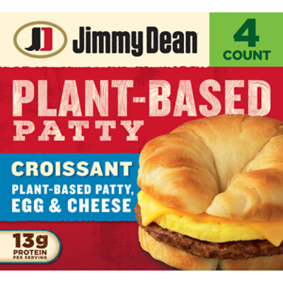 Jimmy Dean Croissant Breakfast Sandwiches With Plant-based Patty Egg And Cheese Frozen 4 Count - 18 OZ - Image 1